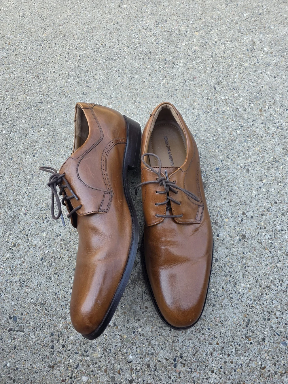 Johnson & Murphy  Brown Leather Dress Oxfords Men Size 13